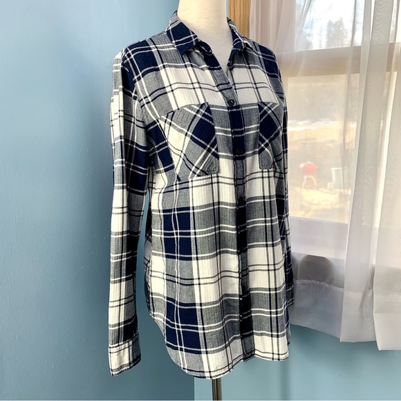 J. Crew Navy Plaid Button Down Shirt - Picture 5 of 7